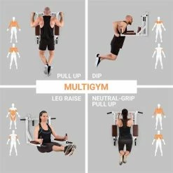 Offres 🧨 KLARFIT Barres De Traction Bouncer MultiGym Station De Traction & Dips 🤩 -Vetements-de-sport Soldes Magasin 10033425 yy 0004 logo Klarfit Bouncer MultiGym Klimmzugstation weiss