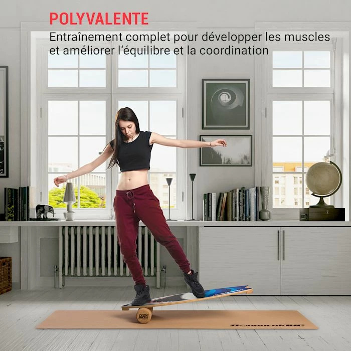 Coupon 👏 BoarderKING Planches D'équilibre Indoorboard Wave Planche D'équilibre + Tapis + Rouleau 🔥 2 Coupon 👏 BoarderKING Planches D'équilibre Indoorboard Wave Planche D'équilibre + Tapis + Rouleau 🔥 – Image 2