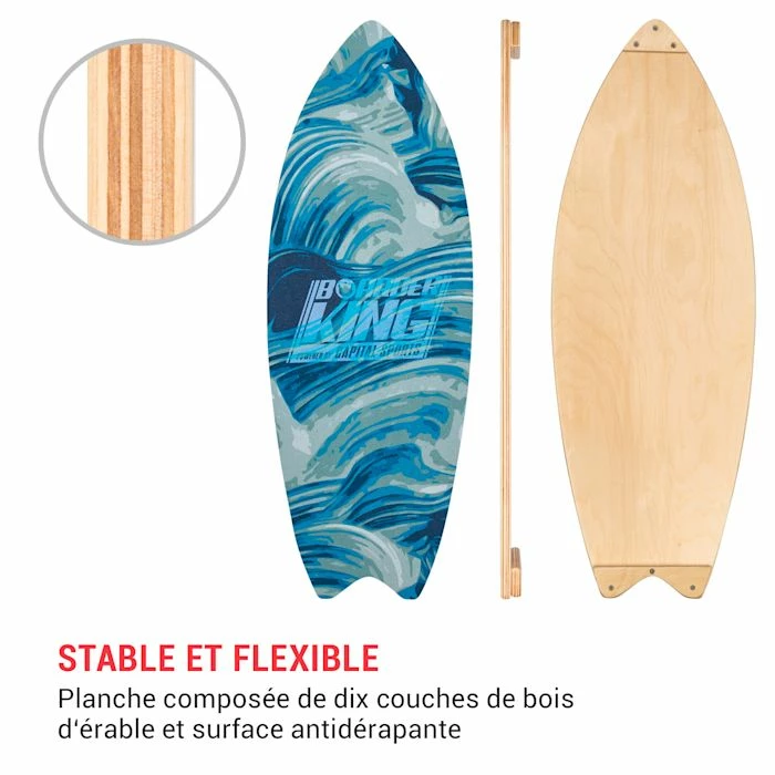 De gros 🥰 BoarderKING Planches D'équilibre Indoorboard Wave Planche D'équilibre + Tapis + Rouleau ✔️ 3 De gros 🥰 BoarderKING Planches D'équilibre Indoorboard Wave Planche D'équilibre + Tapis + Rouleau ✔️ – Image 3