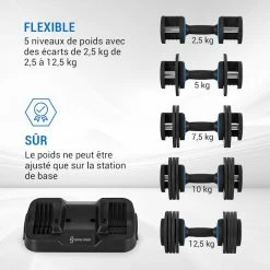 Vente flash 👍 Capital Sports Haltères Haltère Court Réglable Delo 12,5 Kg ❤️ -Vetements-de-sport Soldes Magasin 10040008 fr 0005 logo